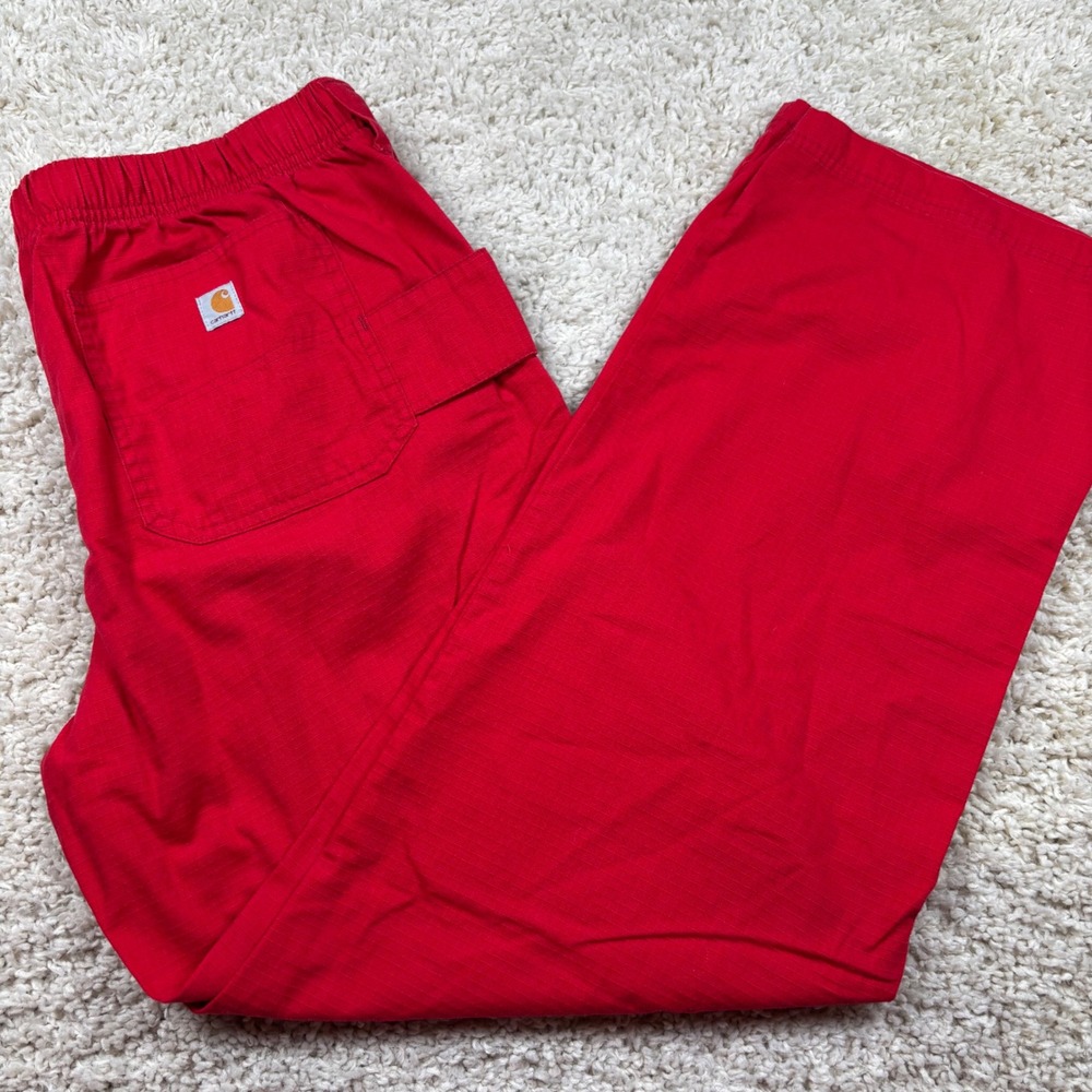 Carhartt Ripstop Cargo Scrub Pants Mens Medium Red Utility Workwear C54108